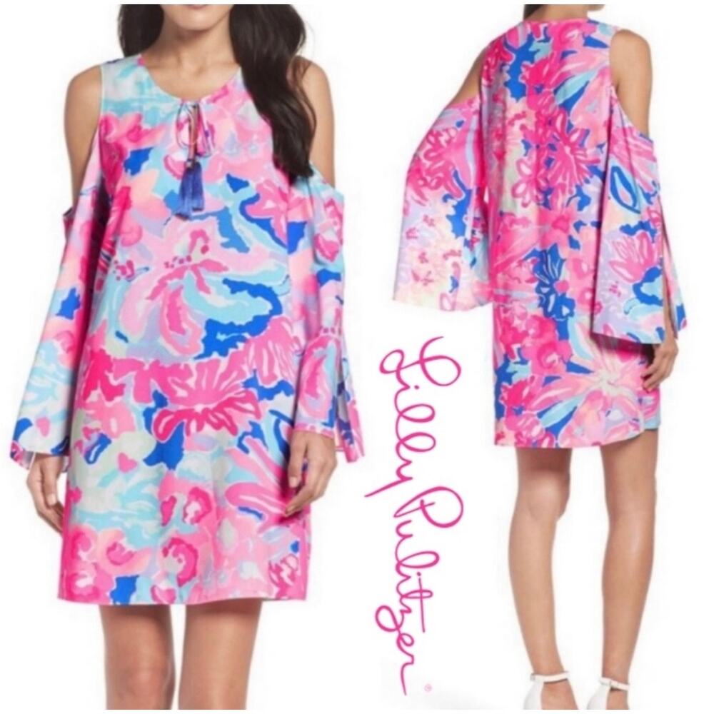 Lilly Pulitzer Benicia tunic dress. Open shoulder bohemian style size small
